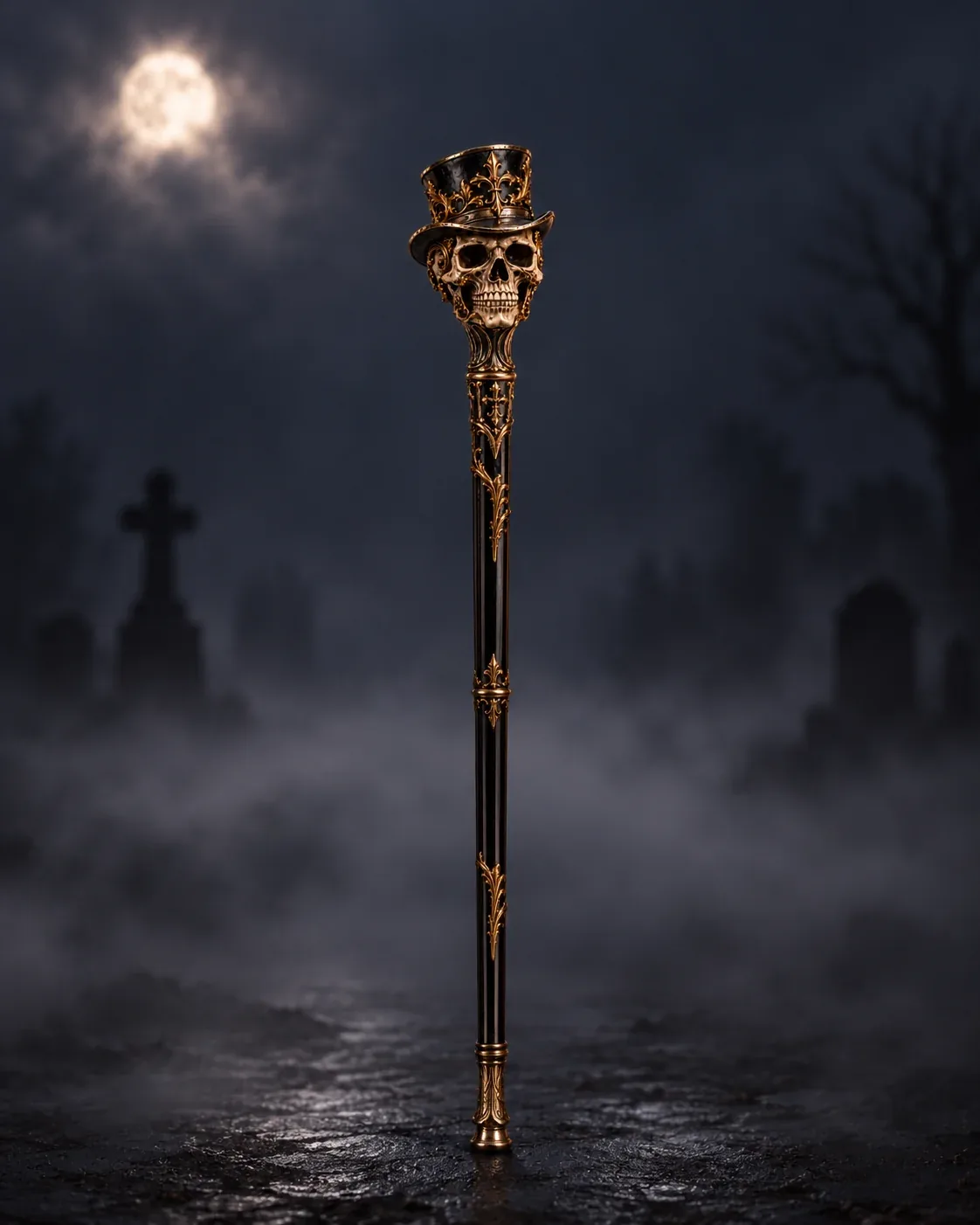 Front view of Cemetery Keeper's Cane
