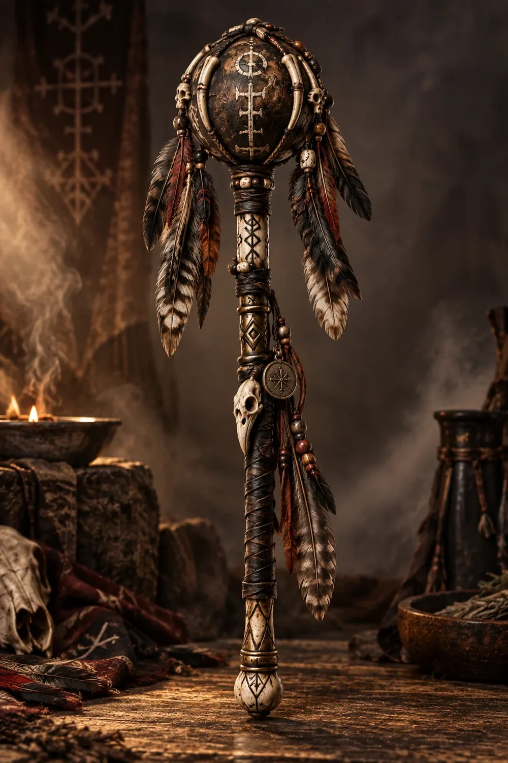 Front view of Ceremonial Rattle
