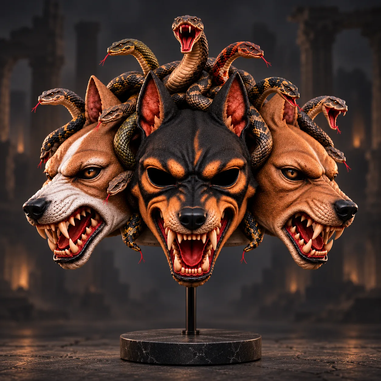 Front view of Cerberus
