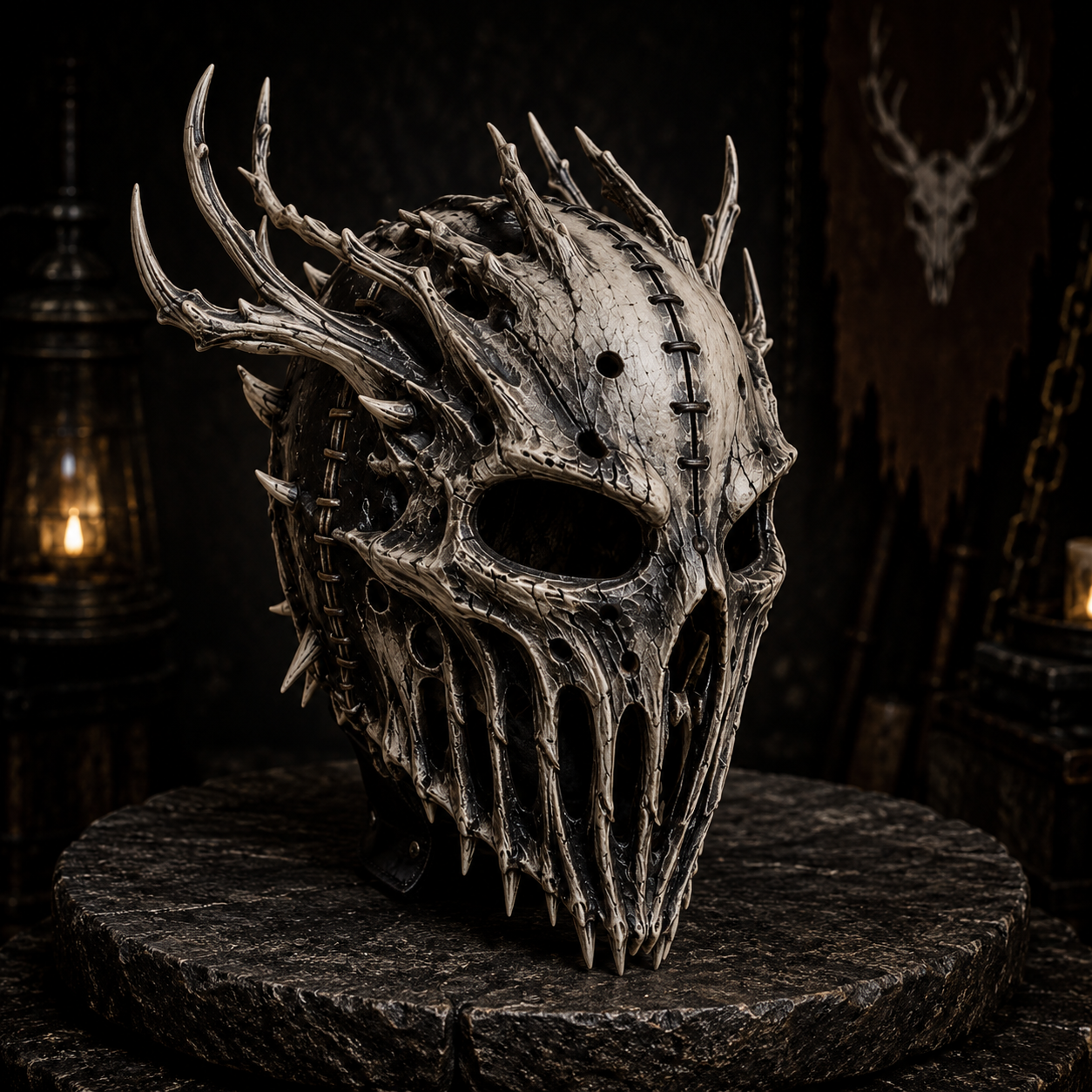 Front view of Wyrmroot helmet