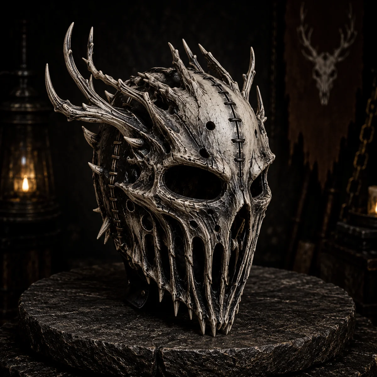 Hand-finished Wyrmroot helmet