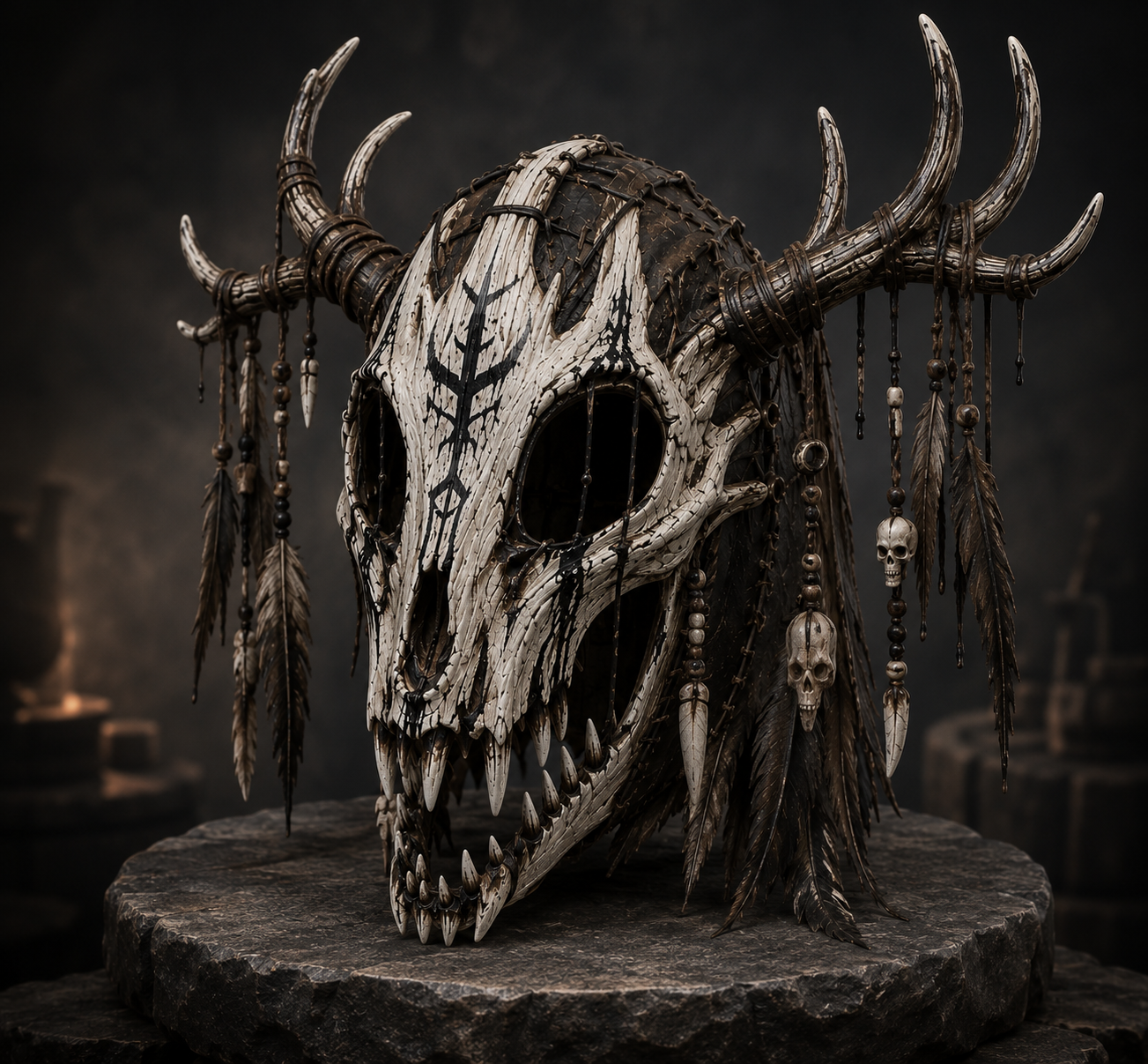 Front view of Bonebriar mask