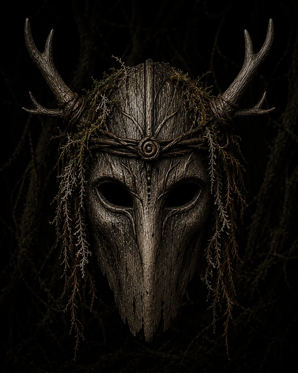 Front view of Draeven druid mask