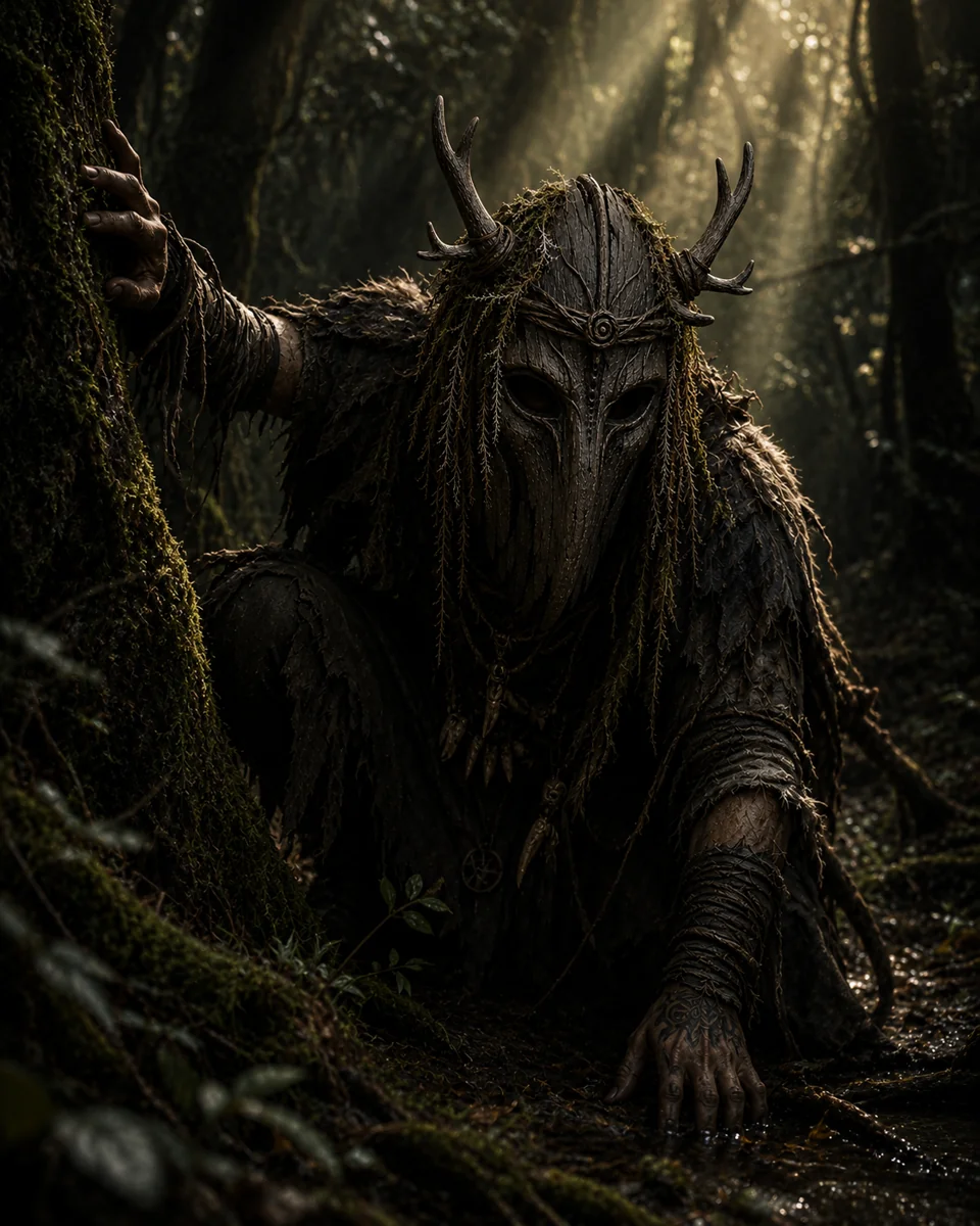 Side view of Draeven druid mask