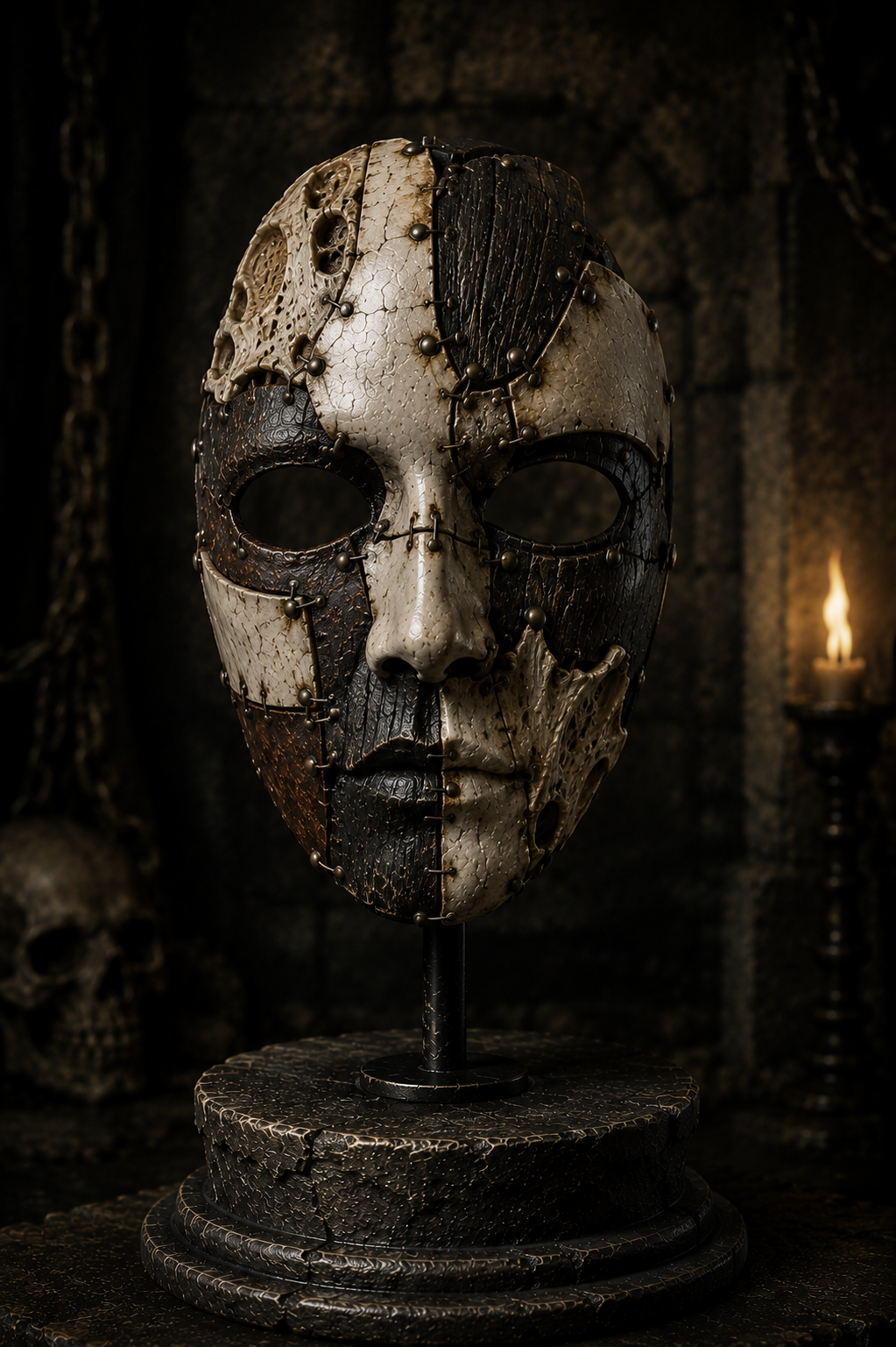 Side view of Effigy mask