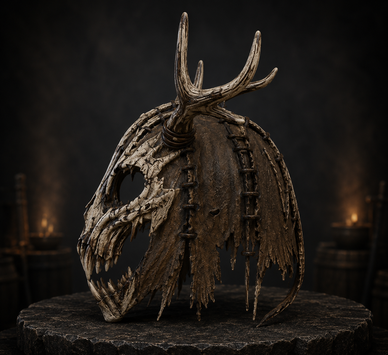 Side view of Grimrack mask