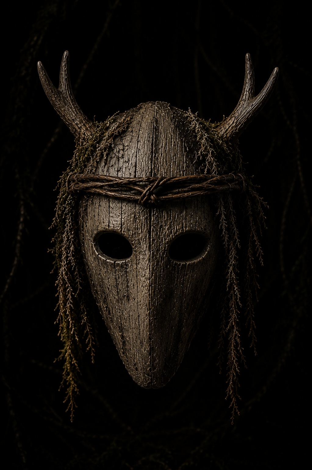 Front view of The Grove Warden druid mask