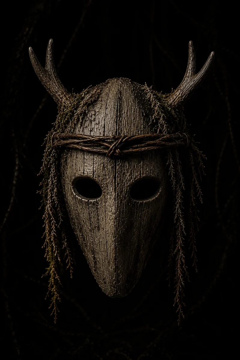 Front view of The Grove Warden druid mask