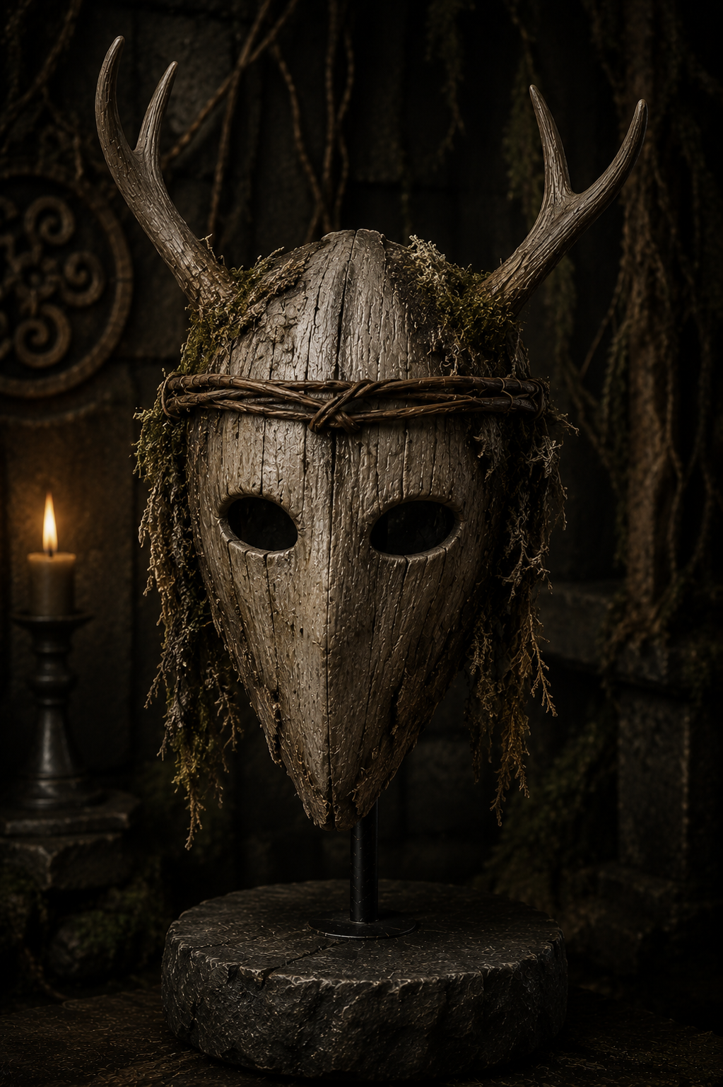 Side view of The Grove Warden druid mask
