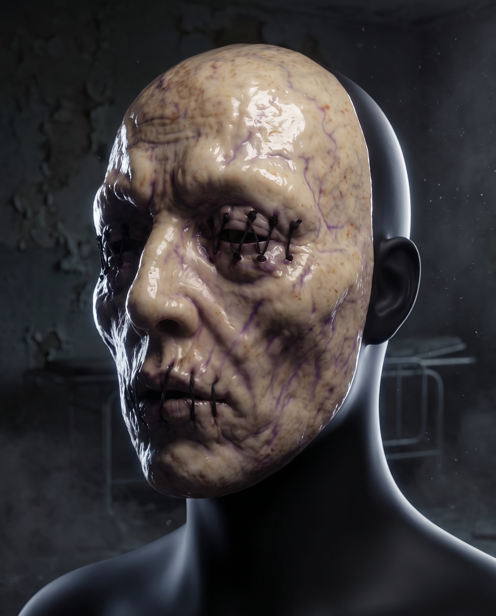 Side view of Shut mask