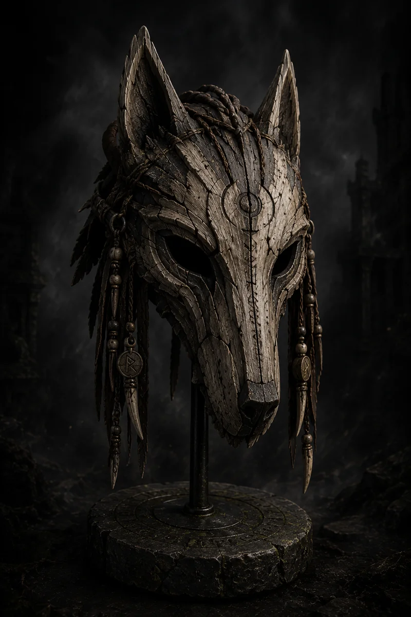 Front view of Vaelgrin druid mask