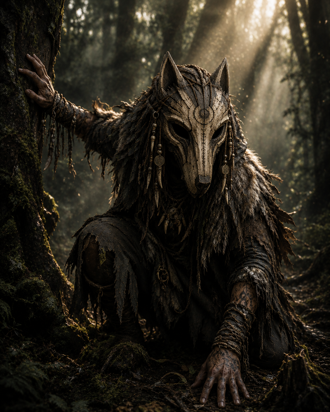 Side view of Vaelgrin druid mask