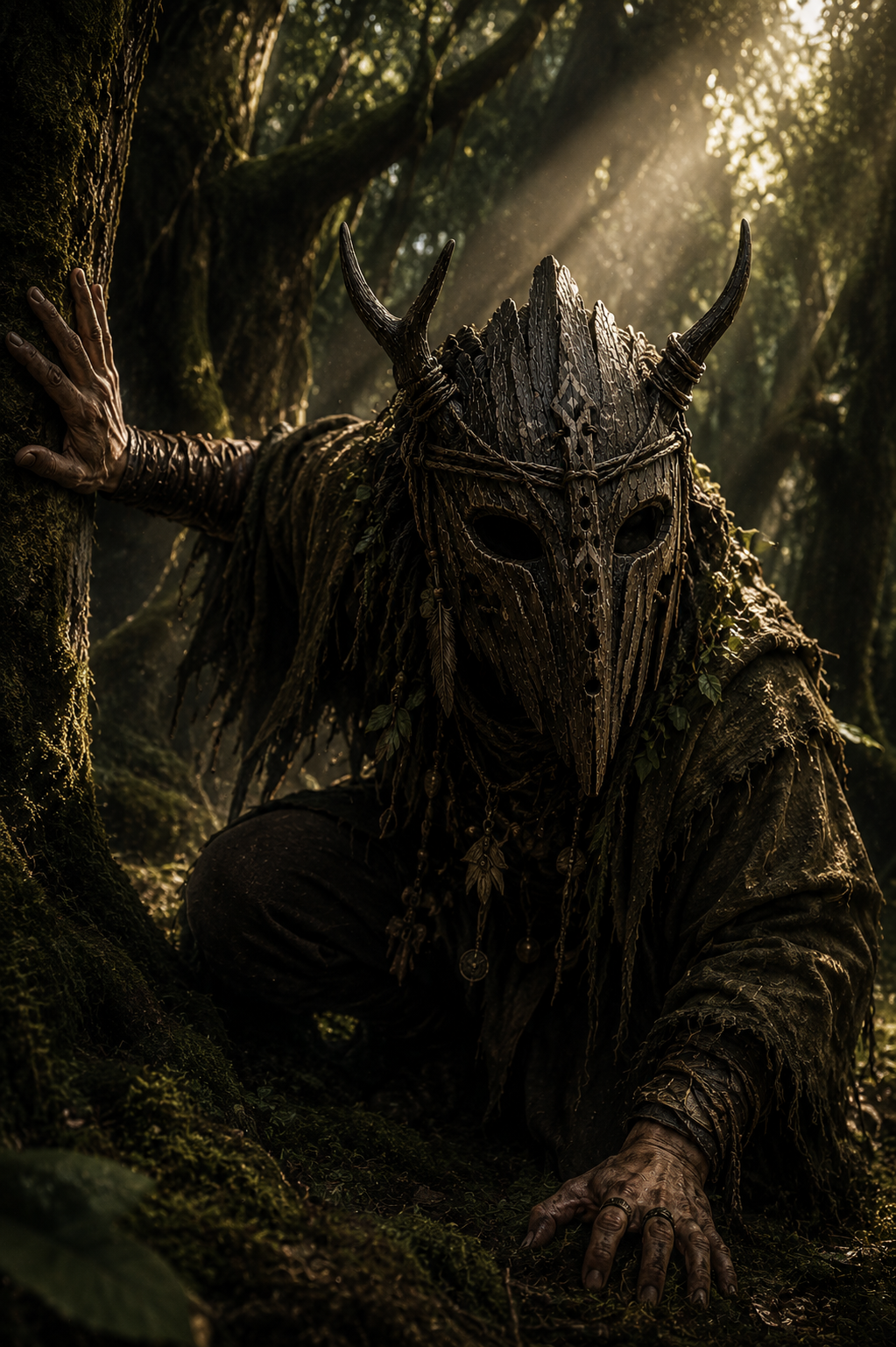 Side view of Veyrthorn druid mask