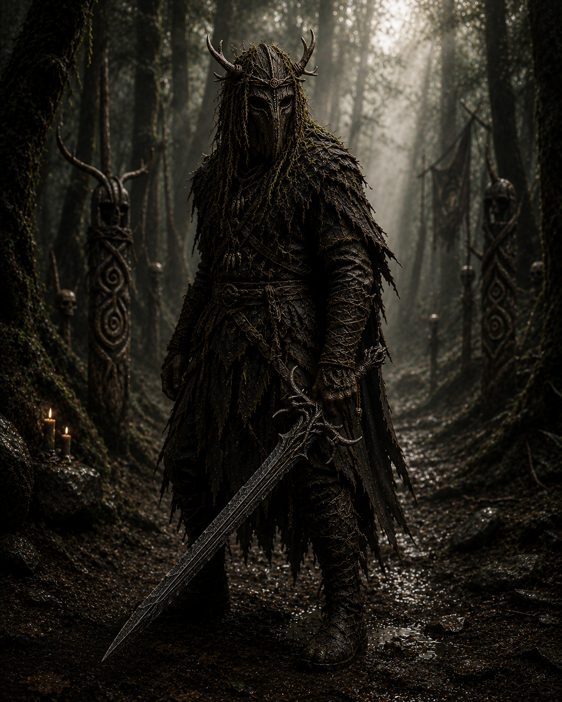 Side view of Briarbrand druidic longsword