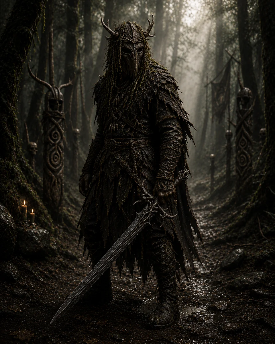 Side view of Briarbrand druidic longsword
