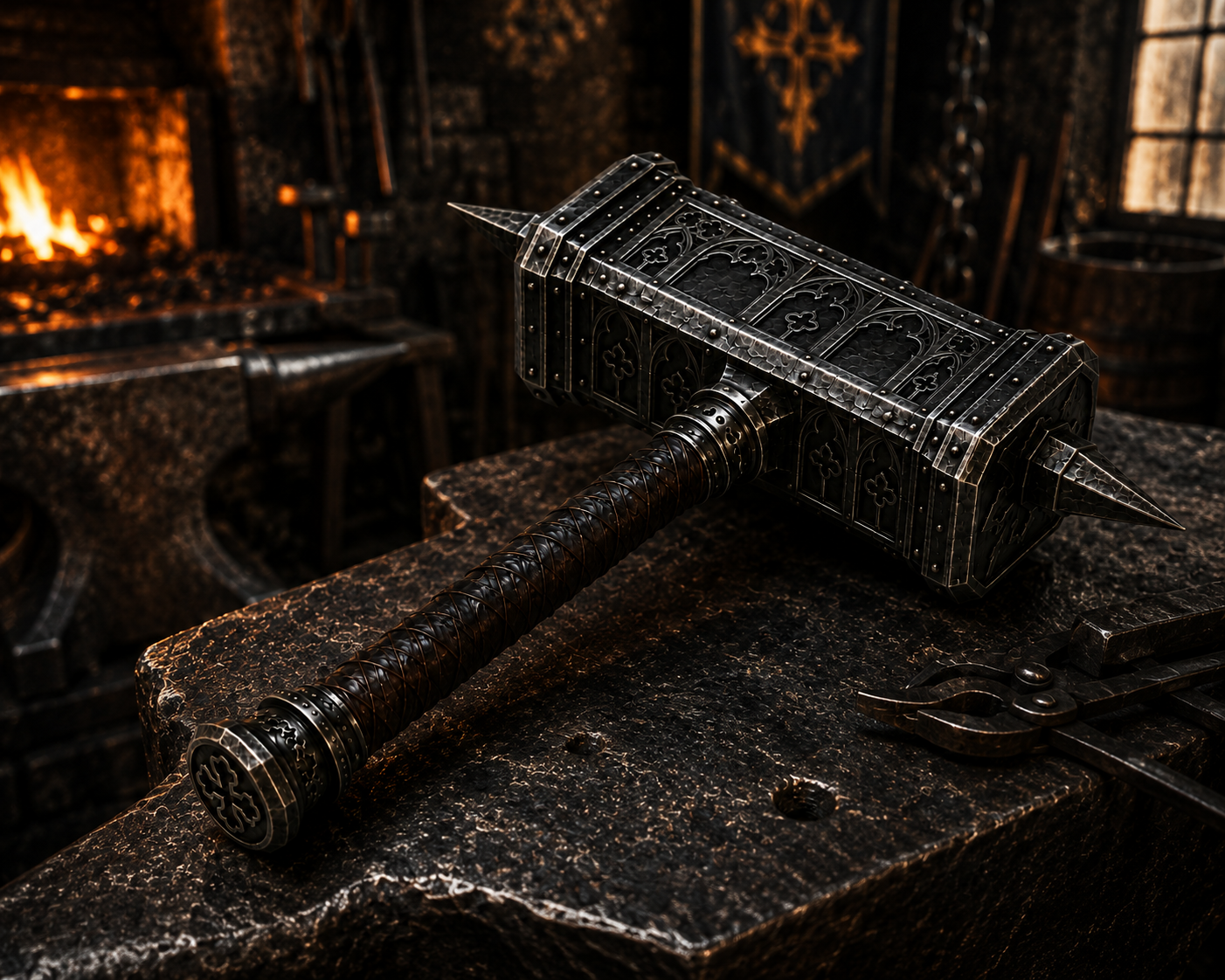 Front view of Coffin Nail war hammer