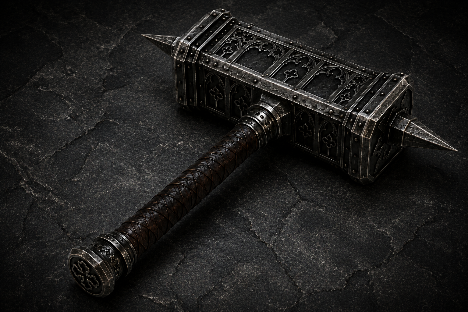 Side view of Coffin Nail war hammer