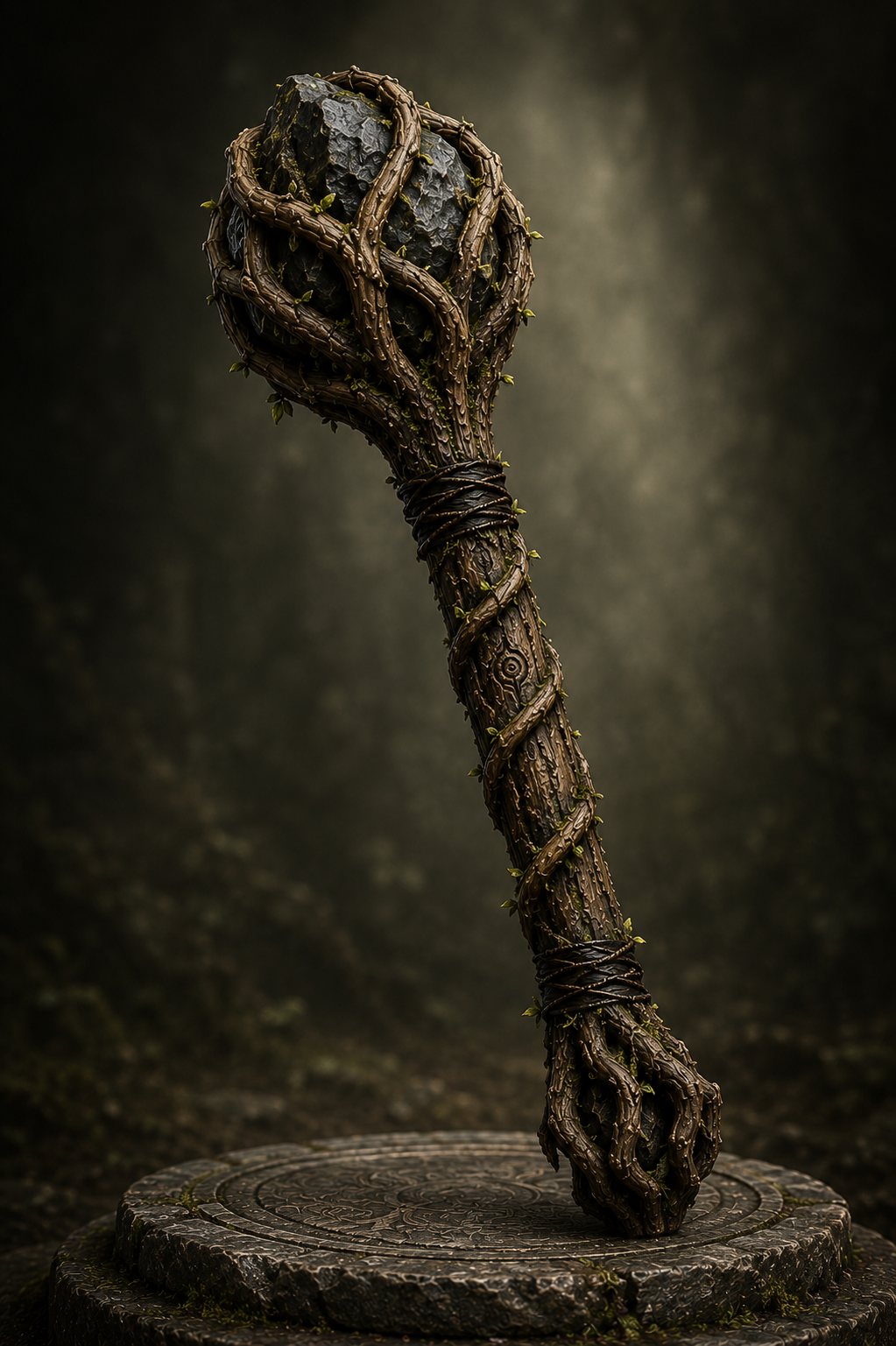 Front view of Rootbreaker druidic one-handed mace