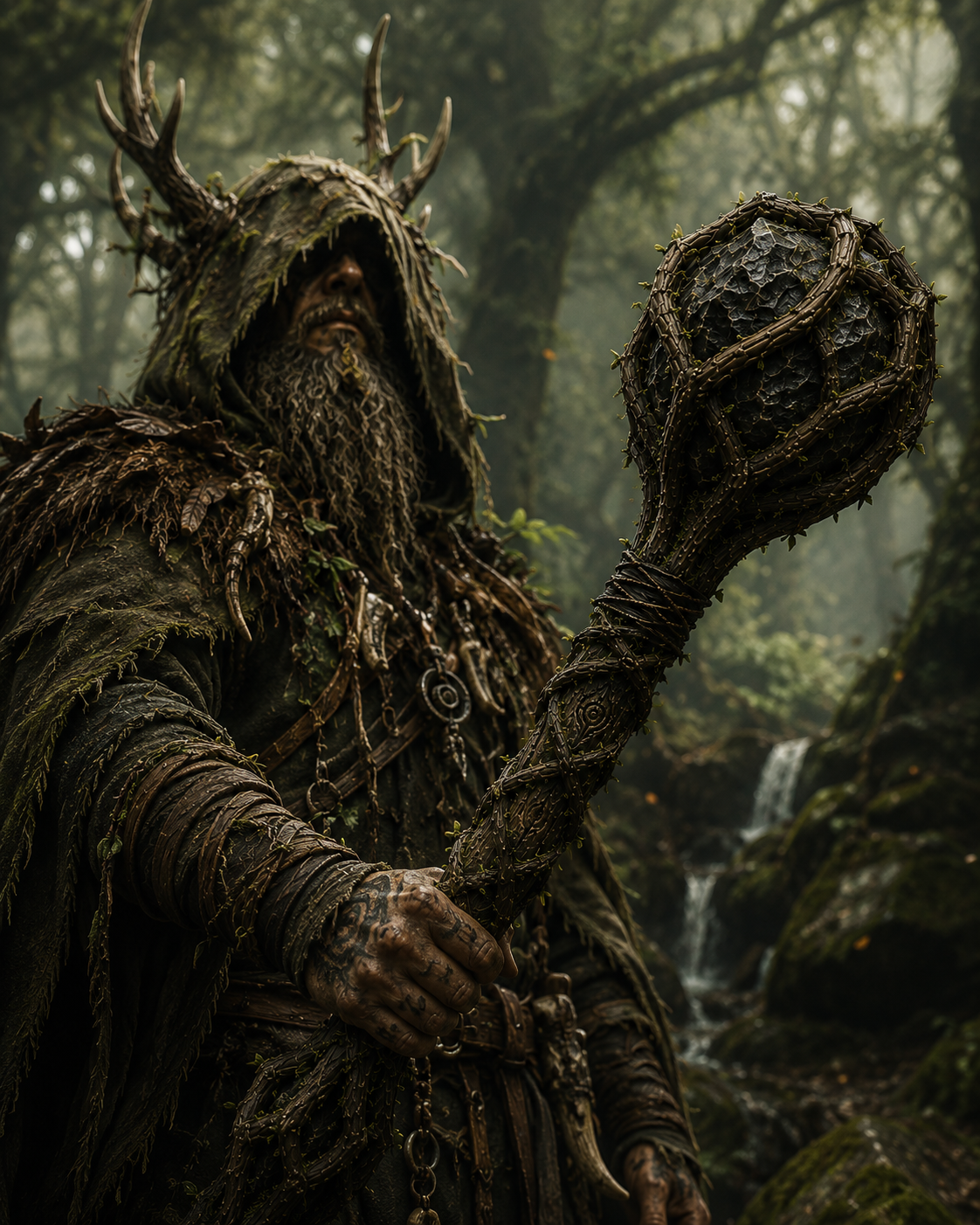 Side view of Rootbreaker druidic one-handed mace